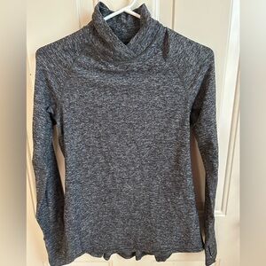 Lululemon Warm Your Core Long Sleeve Ruffle Shirt Top Sz 8 Black White Women's